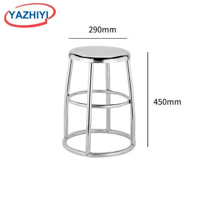 Rust-Proof Industrial Stainless Steel Round Stool 450mm Height with Footrest for Workshop & Lab