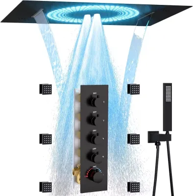 Single High Pressure Wall Mounted Brass Bathtub Shower System Concealed Shower System