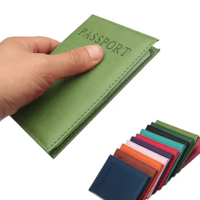 Wholesale Customized Logo PU Leather Travel Wallet Waterproof Air Ticket Passport ID Card Case Cover Blank Pattern