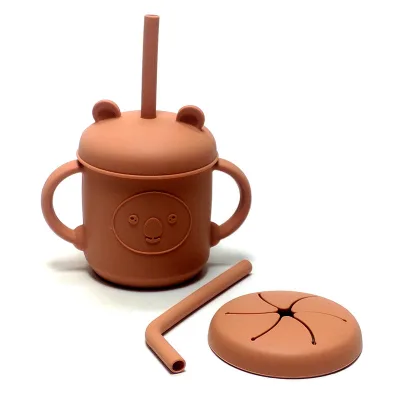 Kidsren's Anti-Fall Silicone Sippy Cup Set High Temperature Resistant Learning Drinking Water Cup Baby Water Cup