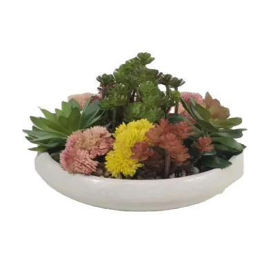 Artificial Succulent Bowl ,faux Succulent Assorted in Bowl