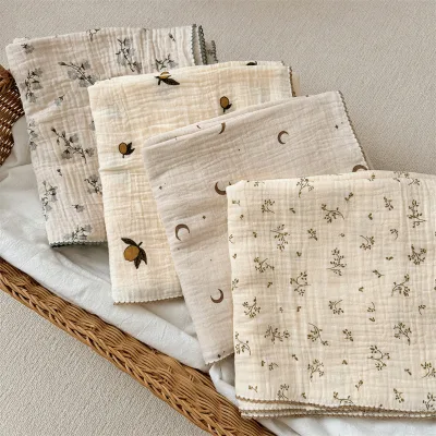 100% Muslin Cotton Throw Soft Lightweight Blanket Breathable Gauze Stroller Swaddle Blanket Muslin Squares Cloth Blanket