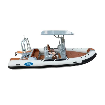 Hedia 18 Feet Luxury Aluminum Deck Pontoon Boat for Small Lake Fishing Outboard Engine Powered for Sale