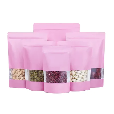 Food Grade PE Zipper Top Stand-Up Resealable Recyclable Embossed Dried Food Packaging Bags Zip Lock for Spices Baby Pet Milk