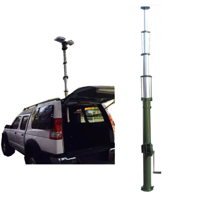 18 manual hand winch up telescopic mast for cctv camera