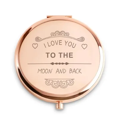 Personalised Custom Portable Compact Mirror for Women Girls Her Mom Grandma-Birthday Mother's Day Gift New Business Giveaway