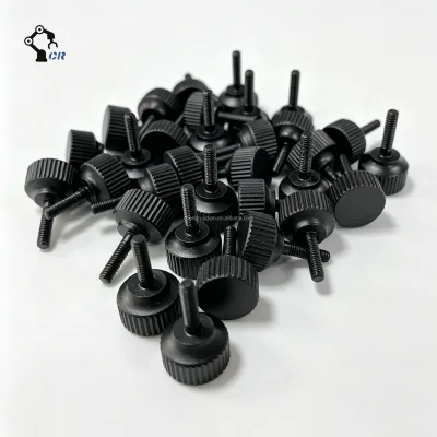 M2 Metric Knurled Screws, Aluminum Alloy Material, Black Anodized Finish, OEM Service, Milling Machining Service