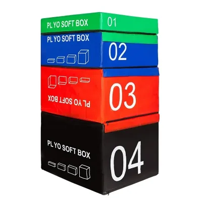 Multi Functional Jump Boxes Progressive Soft Foam Plyometric 4 Different Heights Jumping Box Adjustable Plyometric Jump Box