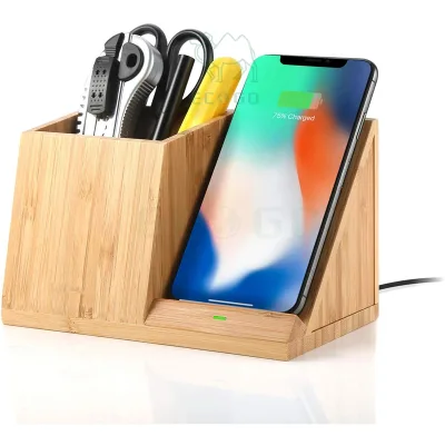 Factory Custom Retractable Pencil Holder High Quality Wooden Pen Holder Multi-Functional Pencil Pot