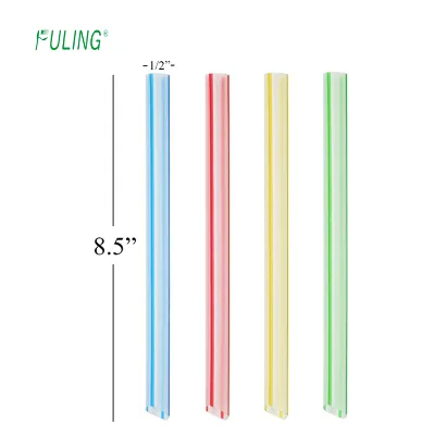 Pailles Plastique 1/2" Jumbo Striped extra Wide Fat Bubble Tea Boba Plastic Straws