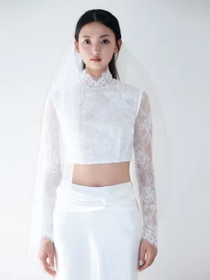 Bridal Proposal Wedding Registration Veil White Simple Clean High-Definition Ultra-Transparent Face-Covering