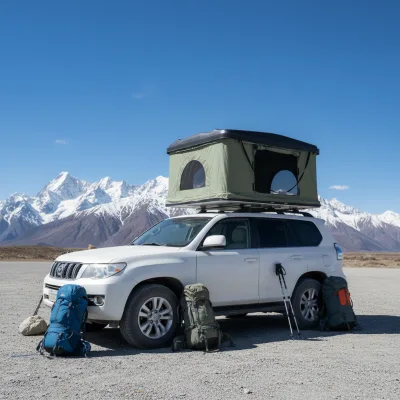 Outdoor Camping Car Trip High Quality 2-3 Person Easy Folding Rooftop Roof Top Tents Hard Shell Aluminum Car Roof Top Tent