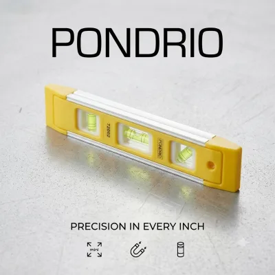 Premium Industrial Heavy Duty Portable Mini Spirit Level Aluminium Hand Tool Leveler with Strong Magnet +/-10MM Accuracy for DIY