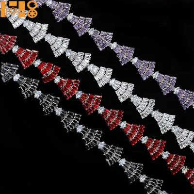 Flashy Long Strip Zircon Chain Collar Decoration Accessories Bridal Headpiece Wedding Banquet Dress Diy Rhinestone Trim Luxury
