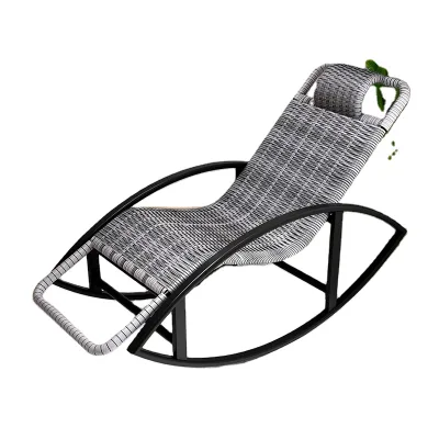 Pastoral Simplicity Balcony Rope Woven Furniture Pure Handmade Rattan Rocking Chair