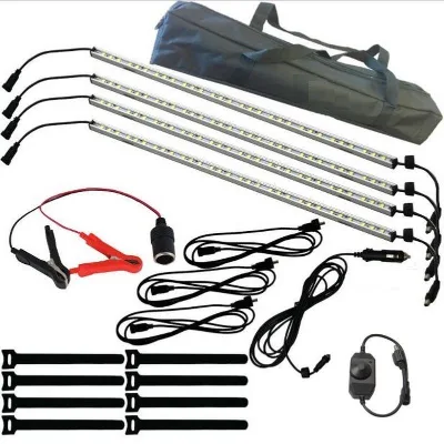 4pcs Bar 12V Linkable LED Camping Bar Kit Camping Cabinet SMD5050 LED Strip Light with Cloth Bag