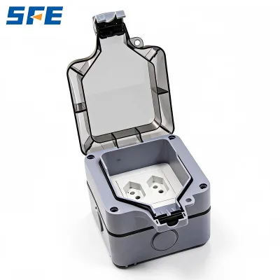 SFE Waterproof Outdoor Socket Box IP66 Weatherproof Electrical Outlet Cover with Transparent Lid Wall Mounted Power Socket