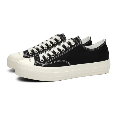 2026 New Simple Men Canvas Skate Shoes Thick Platform Sole Breathable Versatile Casual Walking Sneakers for Daily Street Wear