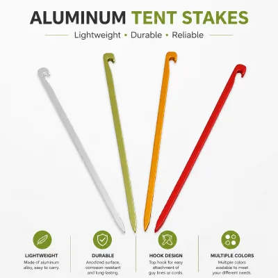 7001 Aluminum Tent Peg Lightweight Camping Tent Stake Outdoor Ground Nail Manufacturer OEM