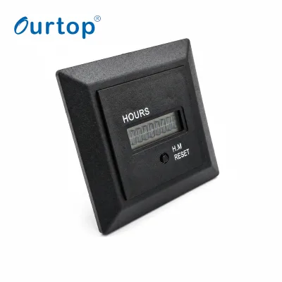 Industrial Mini LCD 0-99999.99 Hours Black Quartz Timer 100-240V HM-1 Hour Meter