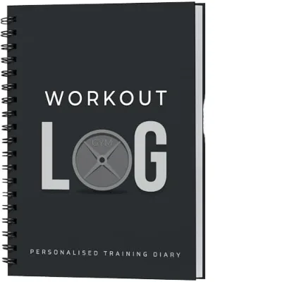 Fitness Logbook Workout Planner A5 Size Anthracite Grey Improved Thicker Leather Hardcover Training Diary Goal Setting Gift
