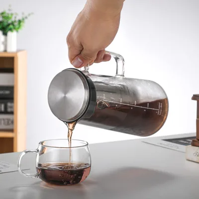 New Product Ideas 2024 High Borosilicate Glass Teapot Kettle Portable Cold Brew Coffee Maker With Lid and Infuser