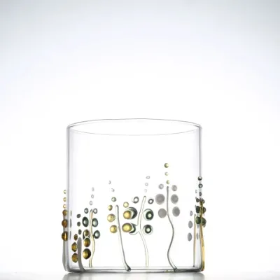 Wholesale Custom Transparent Creative Grape Seaweed Barrel Pattern Glass Water Cup