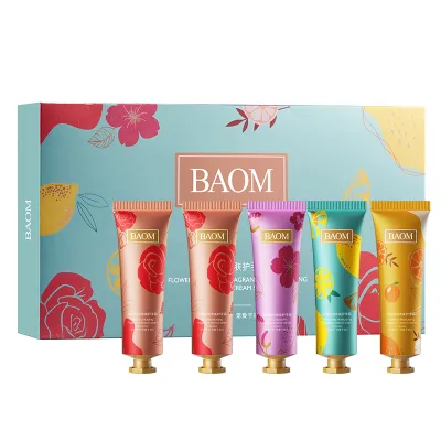 OEM BAOM Private Label Herbal Vegan Flower and Fruit Fragrance Moisturizing Hand Cream Set