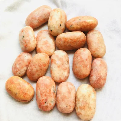 Wholesale Natural High Quality Polished Oval Crystal Stone Sunstone Gemstone Palm Stone for  Decoration