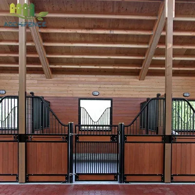 Equestrian Horse Stall Fronts with Galvanized Steel Frame and Premium Wood Infill Options
