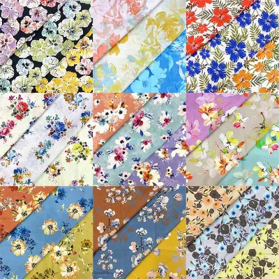 New Design Soft Breathable Woven Geometric Flower Patterns Printed Fabric Hawaiian Cotton Print Fabric