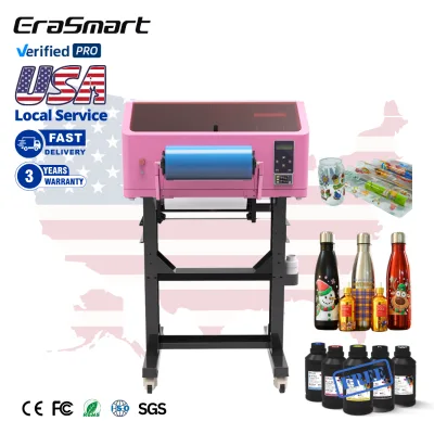For All-in-One Pink UV DTF Flatbed Printer A3 XP600 Mini Desktop Easy-to-Maintain Cutter Laminator Beginner Startups UV Ink