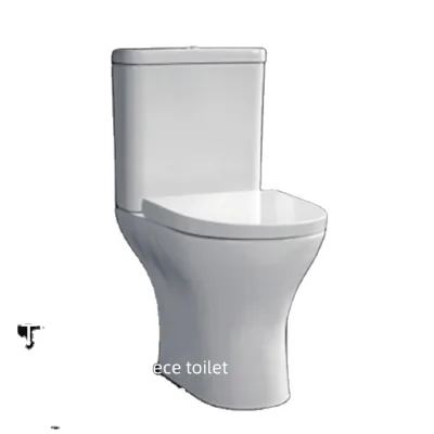 Rimless Sanitary Ware Dual Flush Ceramic Toilet Bathrooms Comfort Height Oval Ceramic Two Piece Toilet