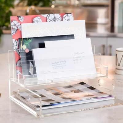 Desktop Office Desk Organizer Stationery Supplies Acrylic File Storage Set Desk