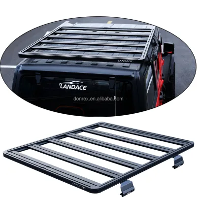 Off-Road Expedition Roof Rack Cargo Basket with Integrated Light Bar Mount and Side Rails for Jeep Wrangler JK JL 4-Door