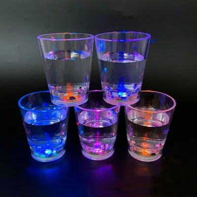60ML Flash Light up Cups Liquid Activated Multicolor LED Bar Night Club Halloween Christmas Party Glittering Cup