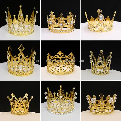 Cake Decoration Alloy Crown Flower Dress up Jewelry Birthday Crown for Children Headdress Adult Hair Accessories