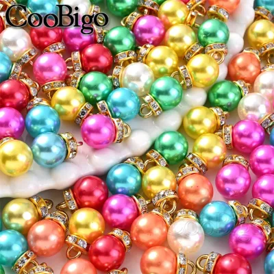 100pcs Necklace Bracelet Earring Loose Beads Imitated Pearl Bead Charm Pendant for Jewelry Making DIY Craft Accessories Colorful