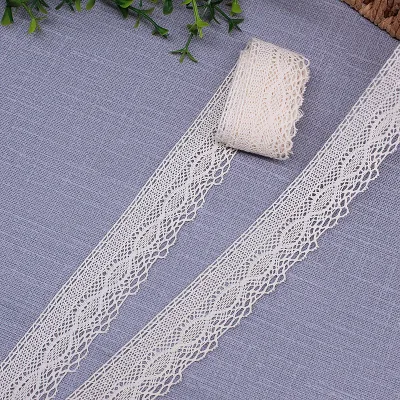 100% Cotton Lace Trimming Accepting Dyeing Custom Lace Trim 2.8cm Japanese Style Clothing Decoration Lace