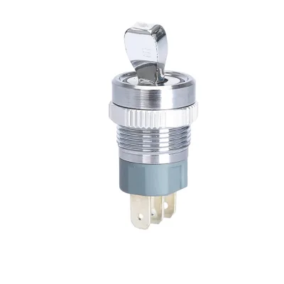 16MM 15A High Current Latching ON-OFF Slide Power Metal Toggle Switch Waterproof 2 Positions 1NO1NC Illuminated Led Push Button