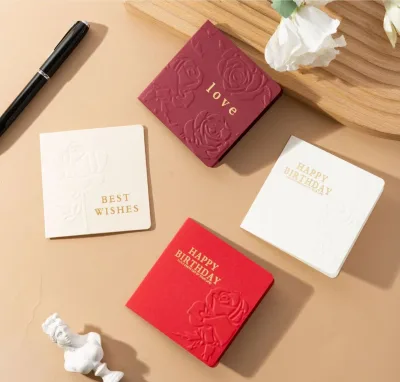 Customized Greeting Cards with Embossed Printing and Hot Stamping, High-end Feel. Customized Greeting Cards