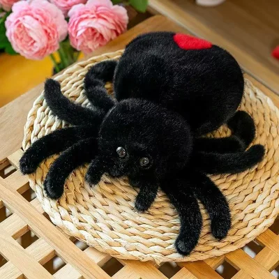 Custom PP Cotton Filled Spider Plush Toy-Stuffed Animal Cabinet Prank Doll with Realistic Design