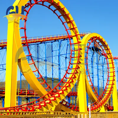 Pulse-racing Thrill Crazy Big Outdoor Amusement Park Equipment 360 Degree Four Ring Roller Coaster for Sale