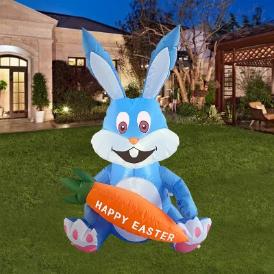 Cute Retail Large Easter Decoration High Quality Rabbit Carrot Inflatable Easter Decorative Model