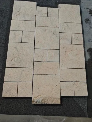 Best Selling Split Face Exterior Wall Facades White Limestone Cladding Tumbled Loose Stone for Building Villa Home Decoration