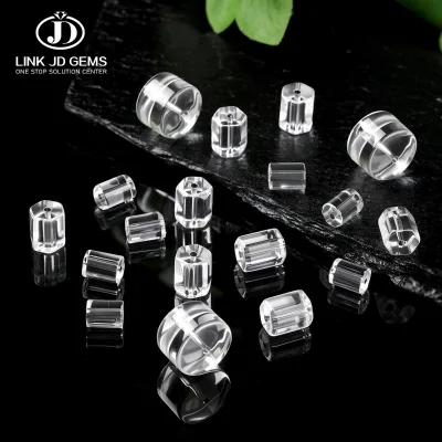 Natural Clear Quartz Cylinder Hexagonal Wheel Beads Bulk Wholesale Genuine Rock Crystal Loose Beads for DIY Craft Jewelry Supply