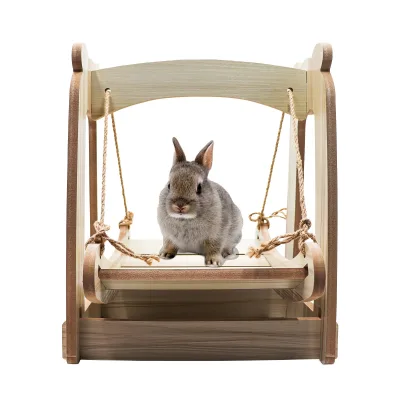 Large Indoor Wooden Hanging Swing Bed Small Animals Aesthetic Pet Toy Bunny Guinea Pig Rabbit Sugar Glider Ferret Squirrel