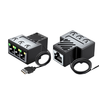 Network Cable to Interface Splitter, One to Three Plug and Play Network Adapter, One to Three
