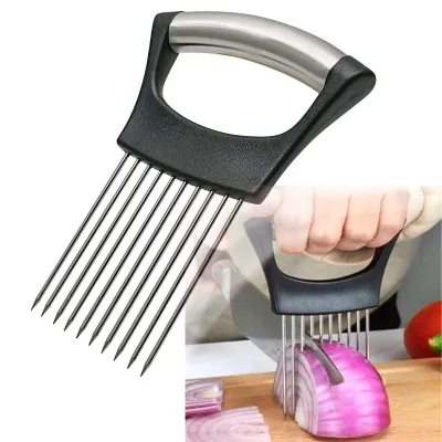 Stainless Steel Onion Holder for Slicing,Onion Slicer Holder,Onion Cutter for Slicing of Onions ,KItchen Utensils