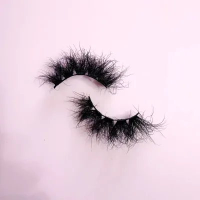 Own Brand 25mm 3D 5D Wispy Mink Fluffy Full Strip Eyelashes Wholesale Private Label Dramatic Lashes